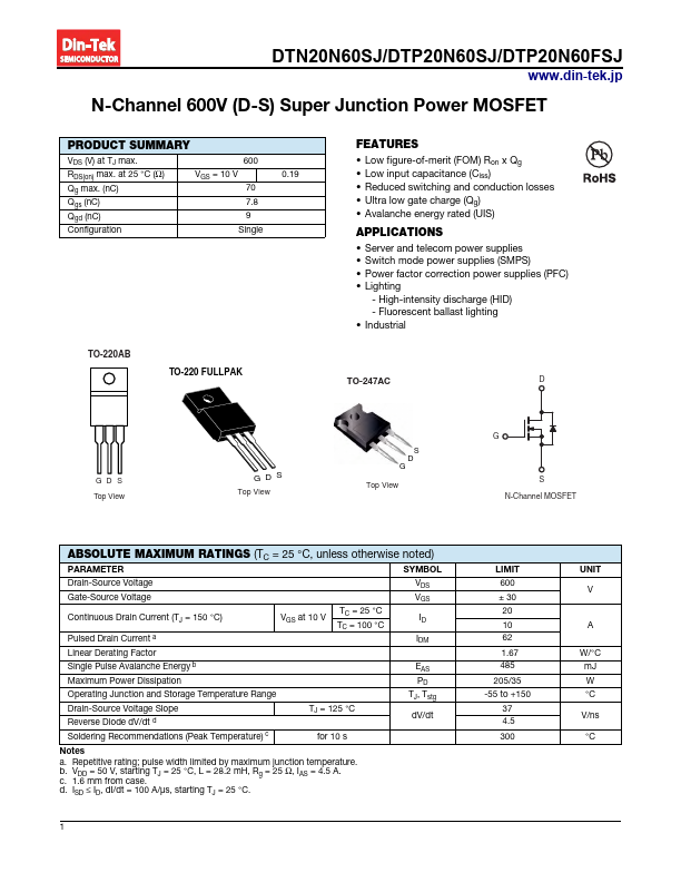 DTP20N60SJ