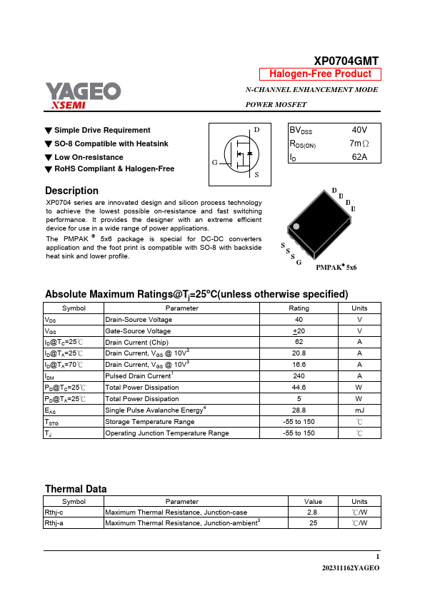 XP0704GMT Datasheet Preview