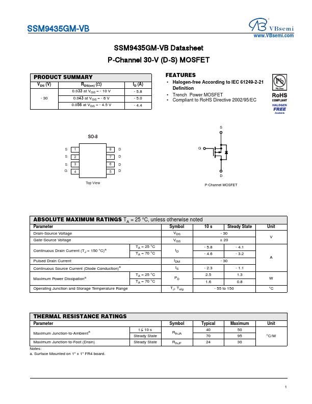 SSM9435GM Datasheet Preview