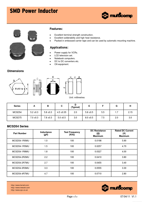 MCSD54-100MU