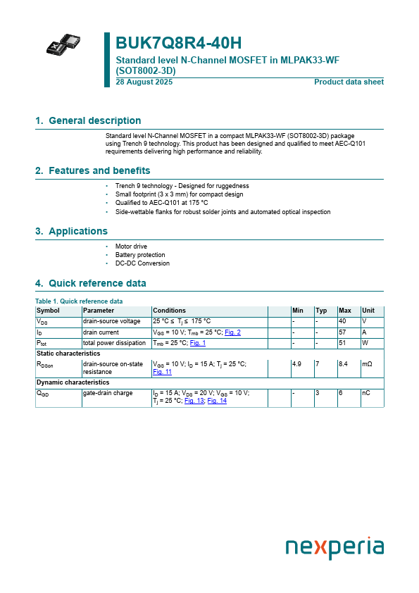 BUK7Q8R4-40H Datasheet Preview