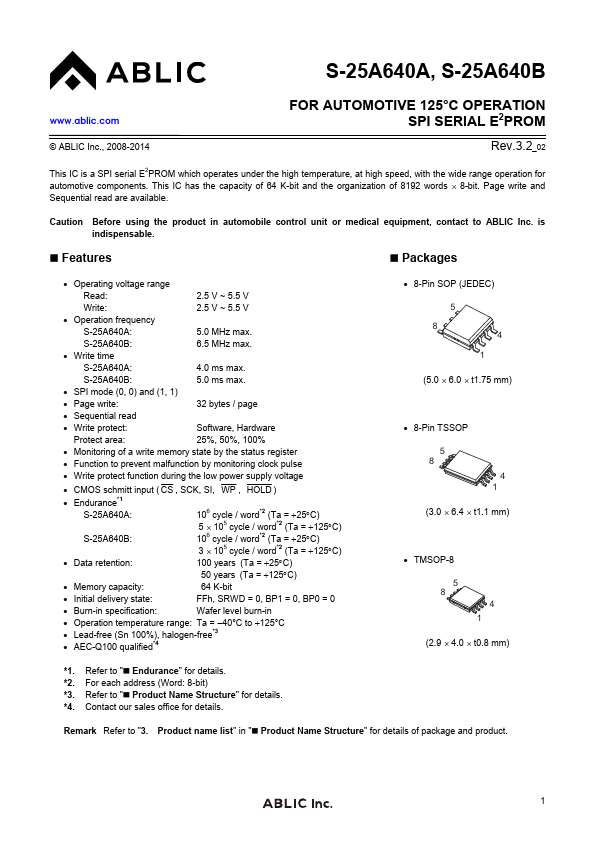 S-25A640A Datasheet Preview