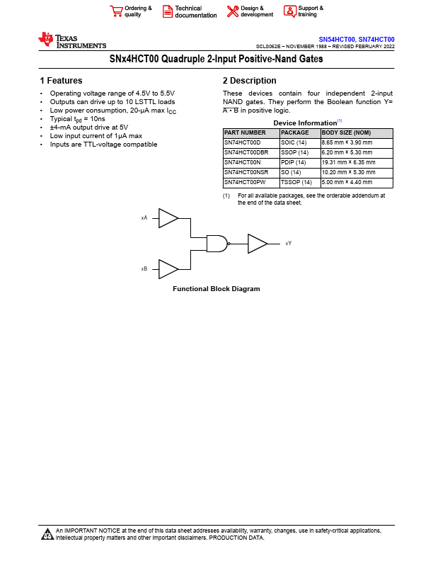 SN54HCT00