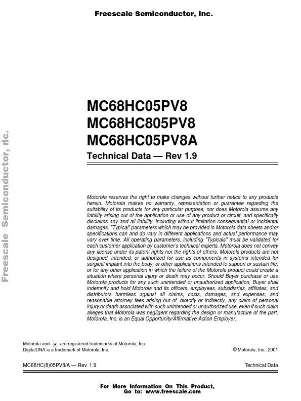 MC68HC05PV8A