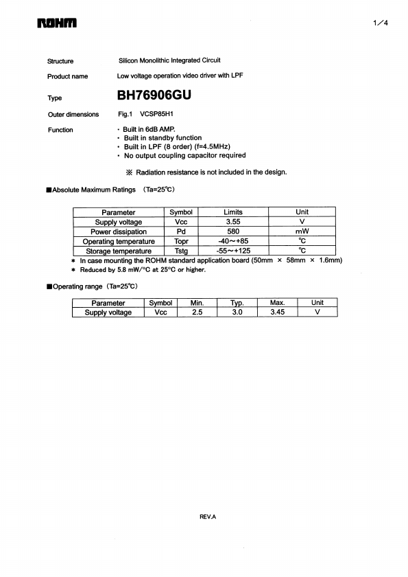 BH76906GU Datasheet Preview