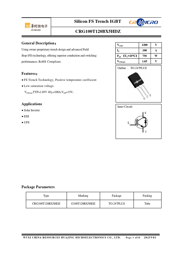 CRG100T120BX5HDZ Datasheet Preview
