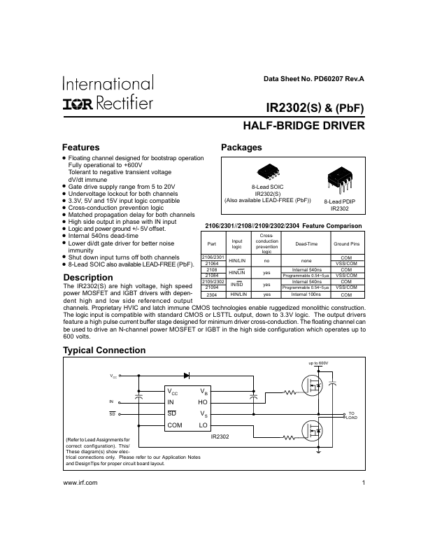 IR2302 Datasheet Preview