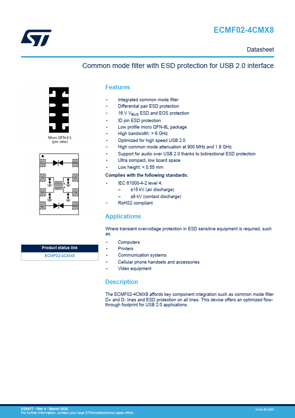 ECMF02-4CMX8 Datasheet Preview