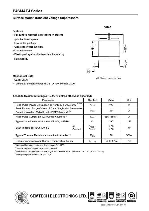 P4SMAFJ200A