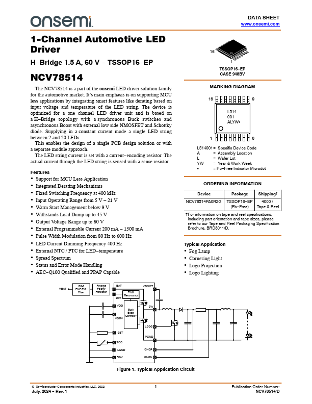 NCV78514 Datasheet Preview