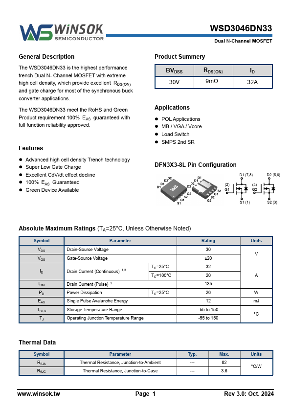 WSD3046DN33 Datasheet Preview