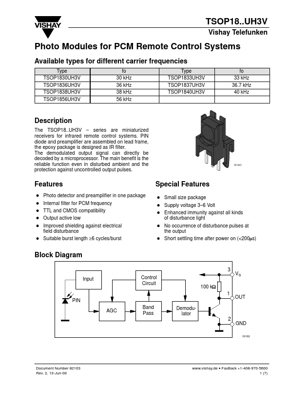 TSOP1837UH3V