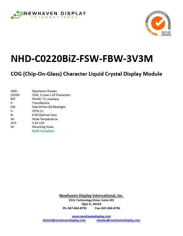 NHD-C0220BiZ-FSW-FBW-3V3M