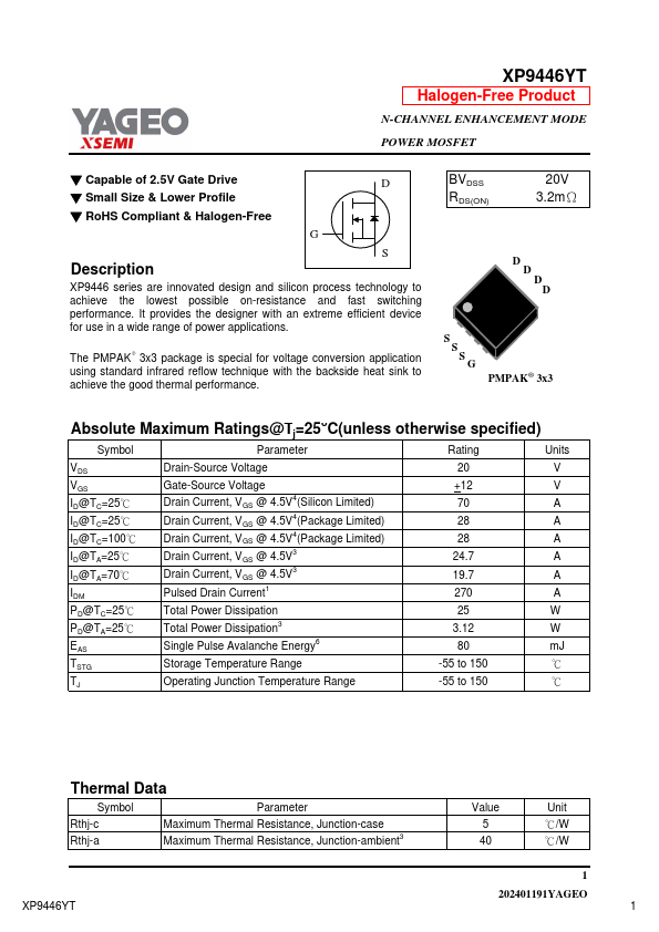 XP9446YT Datasheet Preview