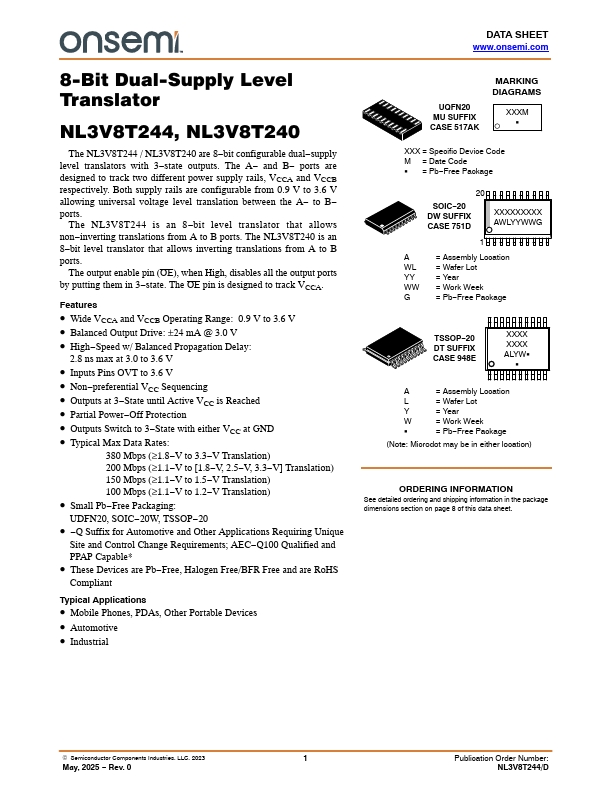 NL3V8T240 Datasheet Preview