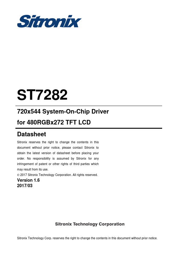 ST7282 Datasheet Preview