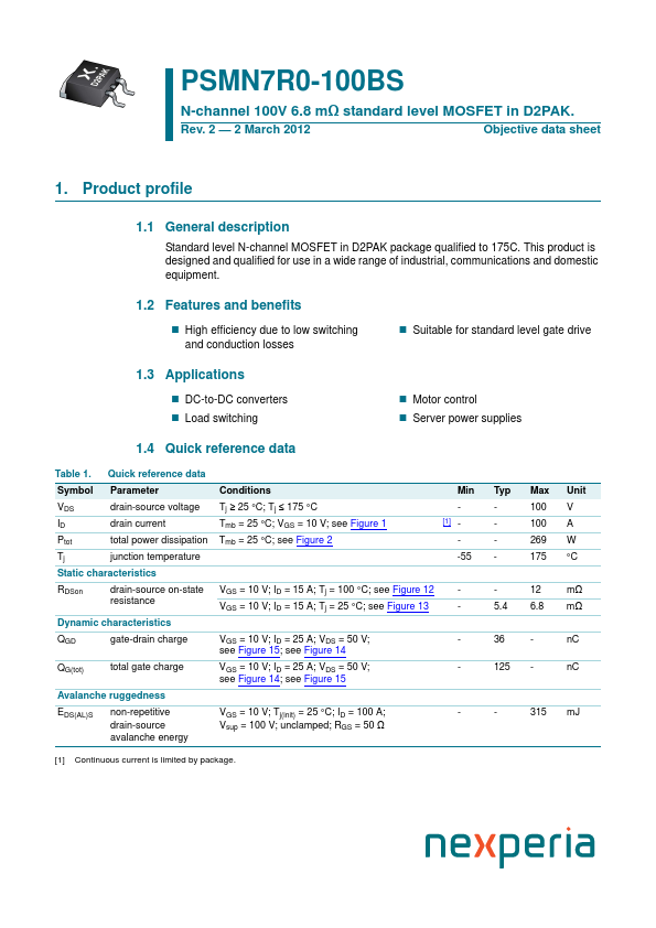 PSMN7R0-100BS