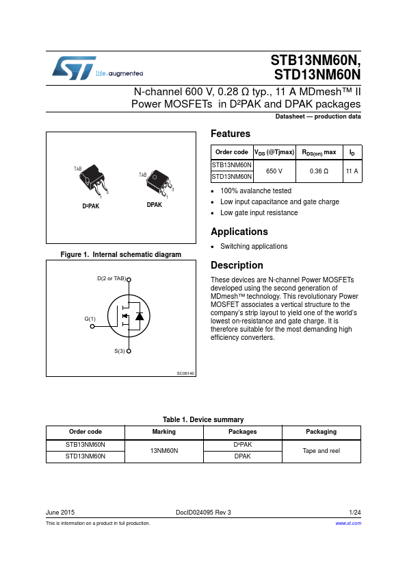 STD13NM60N