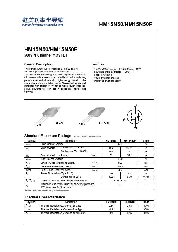 HM15N50F Datasheet Preview