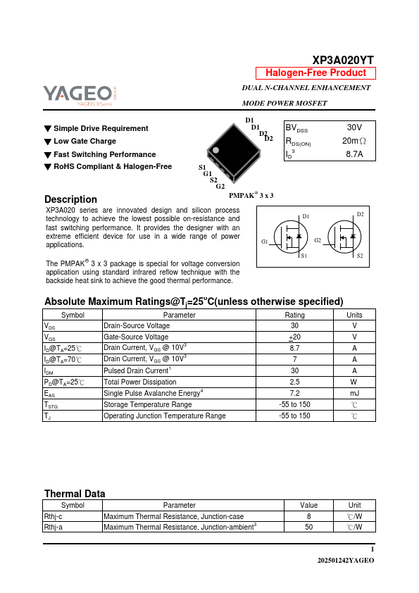 XP3A020YT Datasheet Preview
