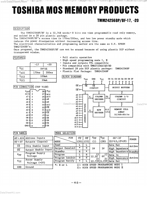 TMM27256BF-17