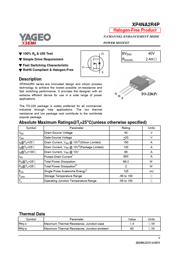 XP4NA2R4P Datasheet Preview