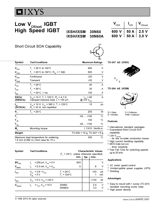 IXSM30N60