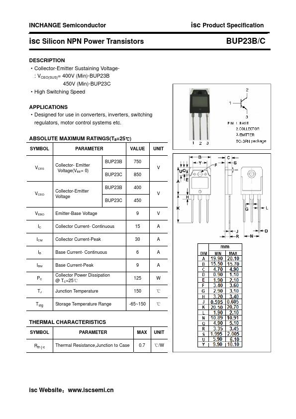 BUP23C Datasheet Preview