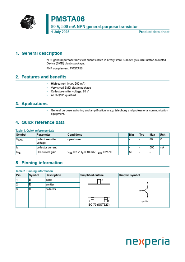 PMSTA06 Datasheet Preview