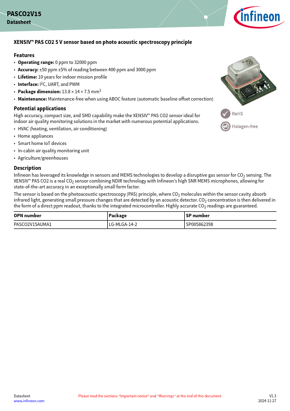 PASCO2V15 Datasheet Preview