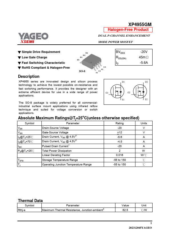XP4955GM Datasheet Preview
