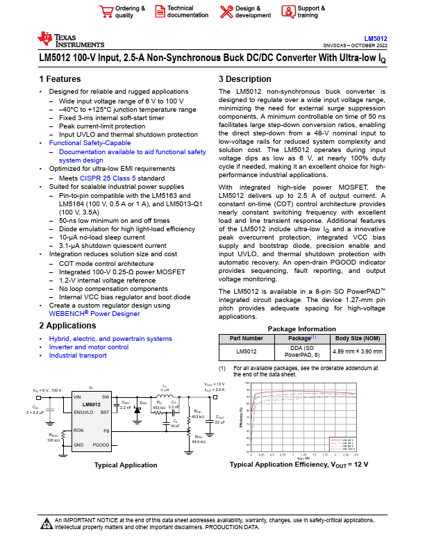 LM5012 Datasheet Preview