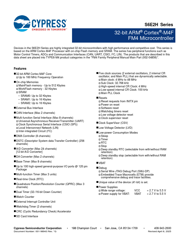 S6E2H14 Datasheet Preview