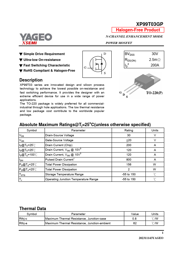XP99T03GP Datasheet Preview