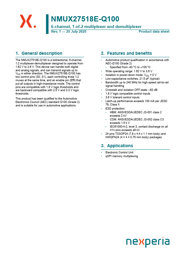 NMUX27518E-Q100 Datasheet Preview
