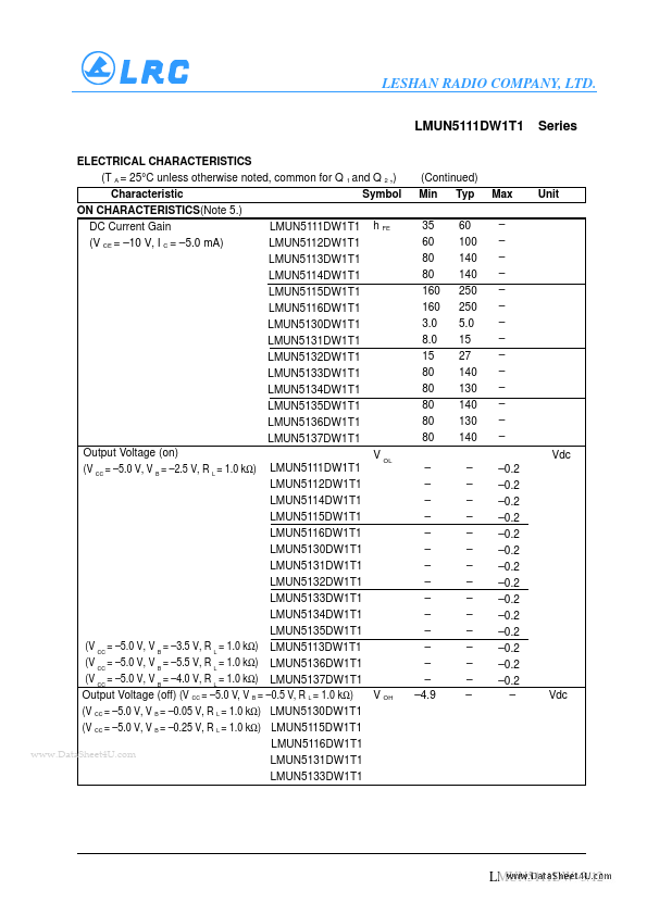 LMUN5112DW1T1