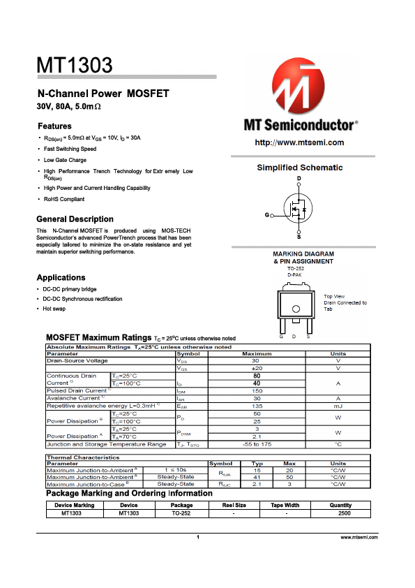 MT1303 Datasheet Preview
