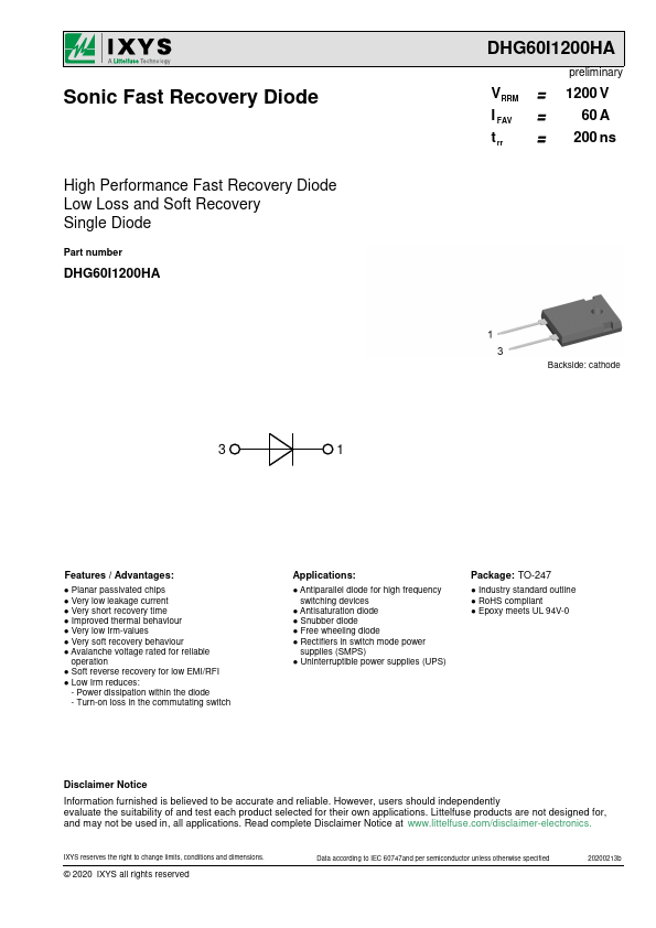 DHG60I1200HA Datasheet Preview