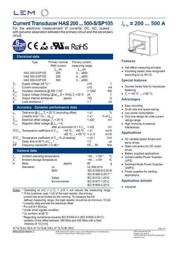 HAS300-S Datasheet Preview