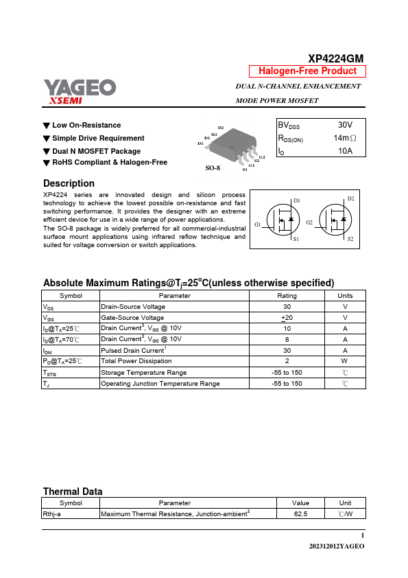 XP4224GM Datasheet Preview