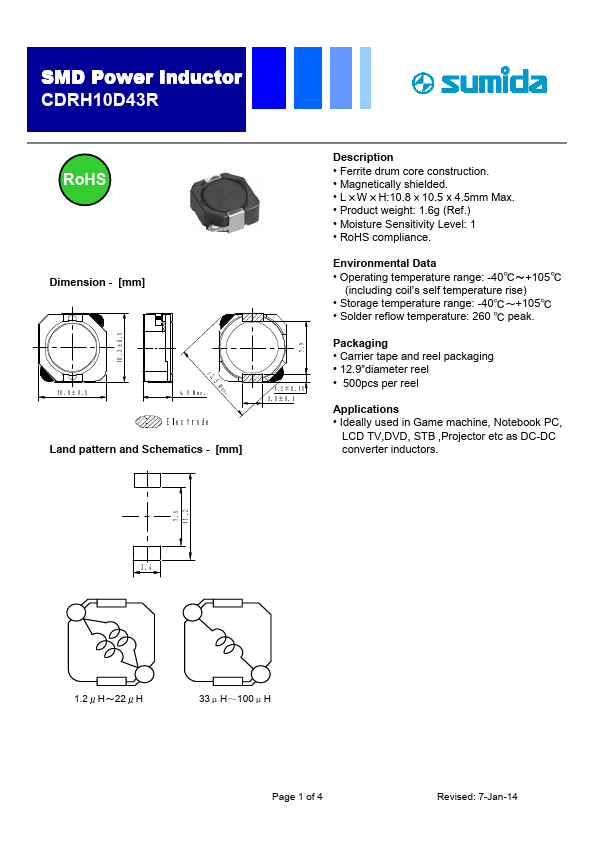 CDRH10D43RNP-3R9PC