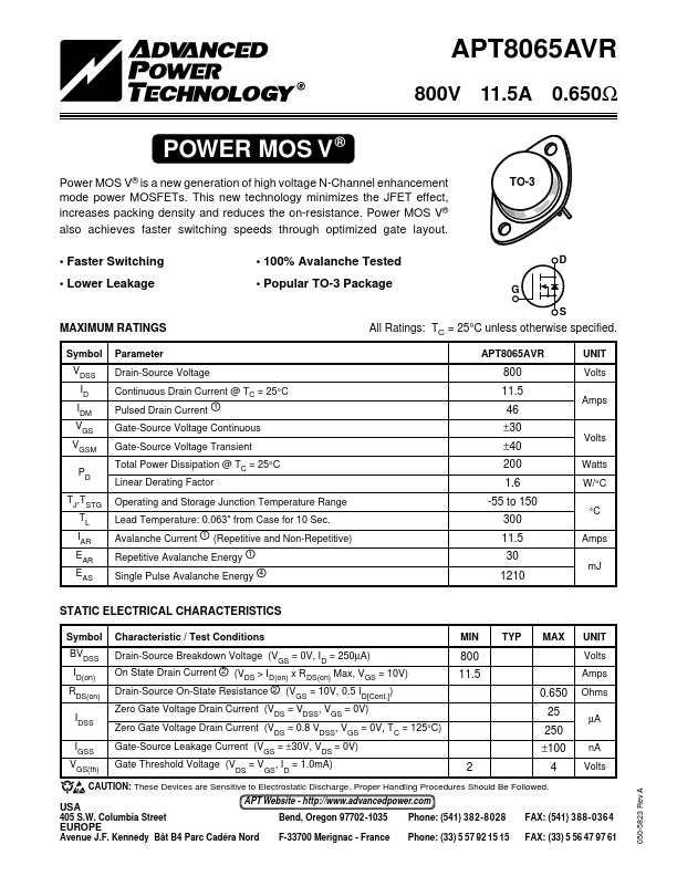 APT8065AVR