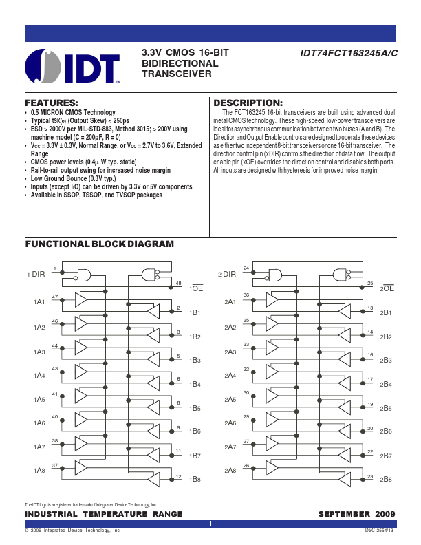 IDT74FCT163245A