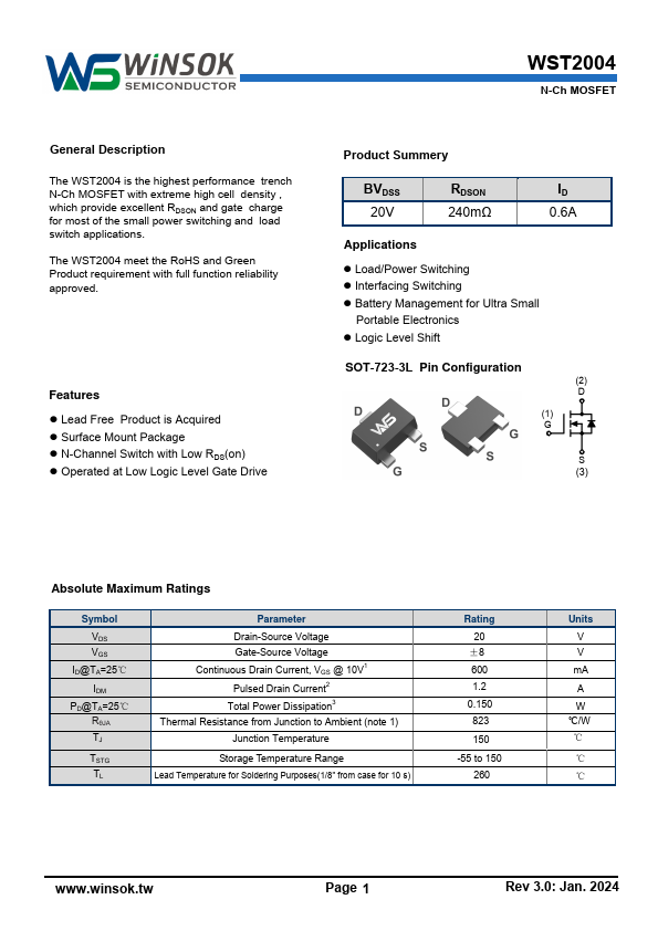 WST2004 Datasheet Preview