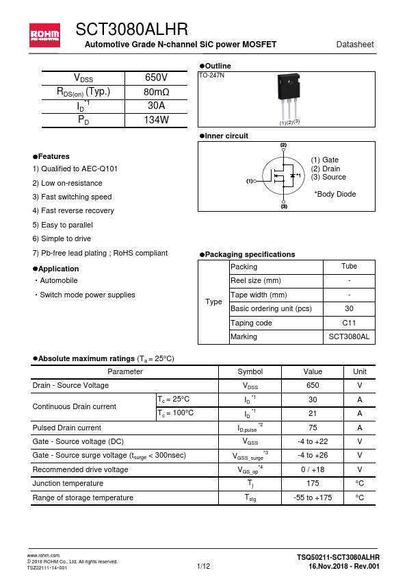 SCT3080ALHR