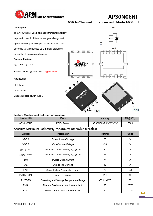 AP30N06NF Datasheet Preview