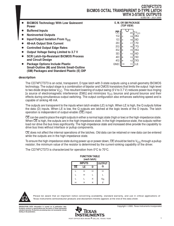 CD74FCT373 Datasheet Preview