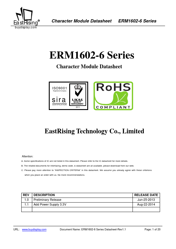 ERM1602-6 Datasheet Preview
