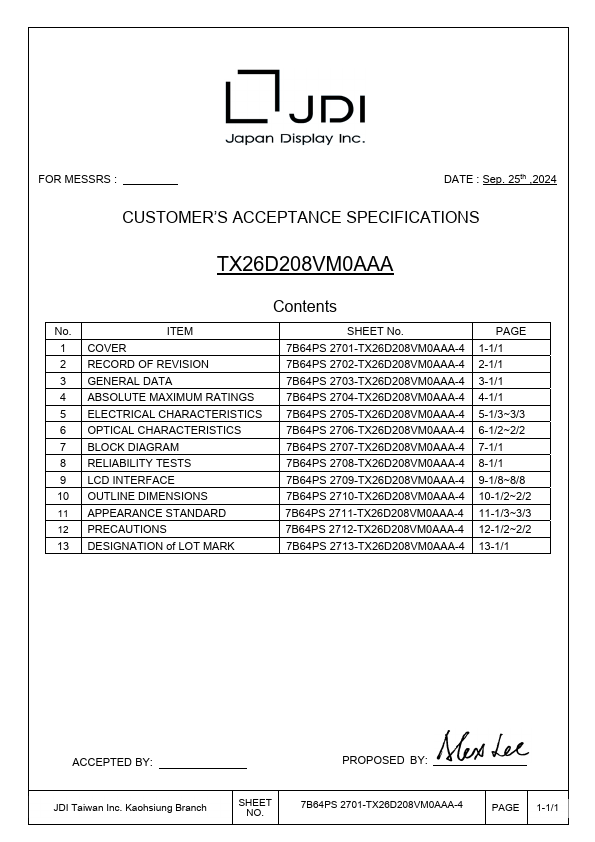 TX26D208VM0AAA Datasheet Preview