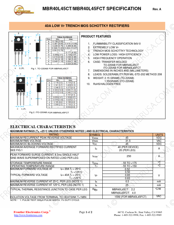 MBR40L45FCT